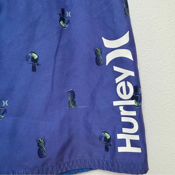 Hurley Blue Pineapple Swim Trunks Board Shorts Size L - Picture 2 of 7